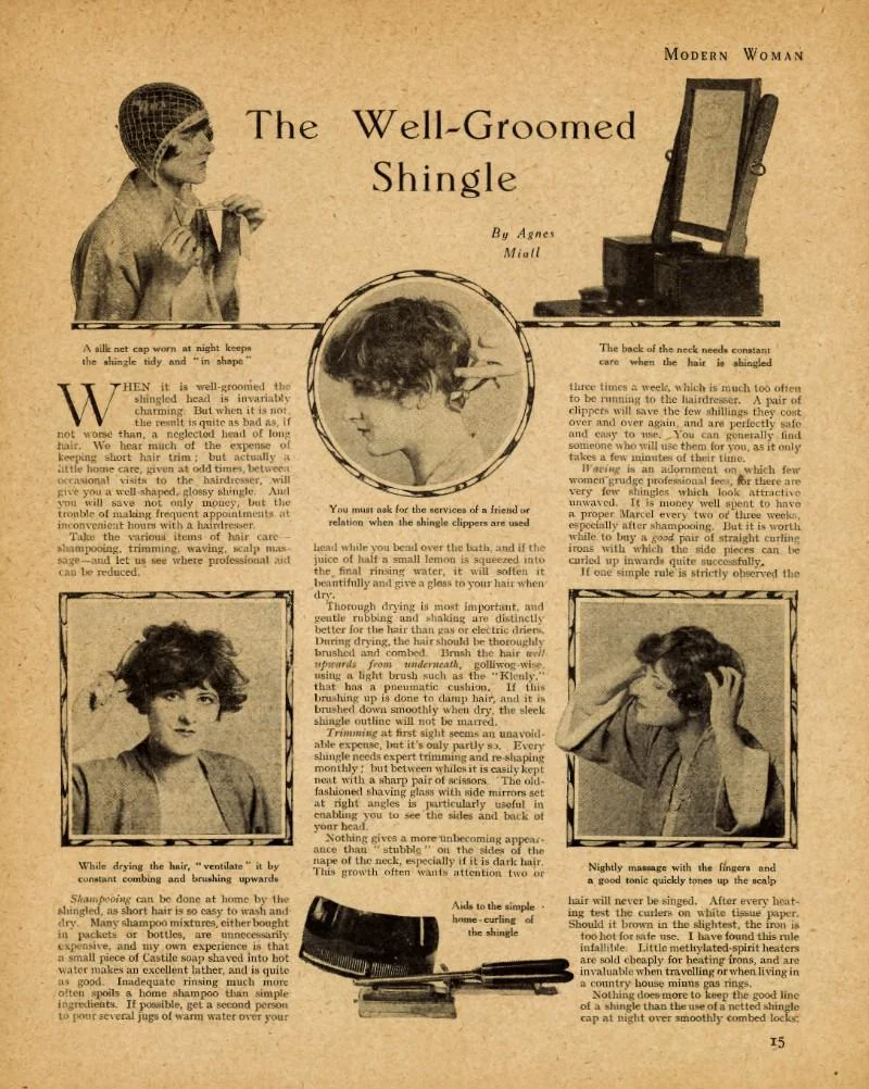 A article from Modern Woman entitle "The Well-Groomed Shingle"