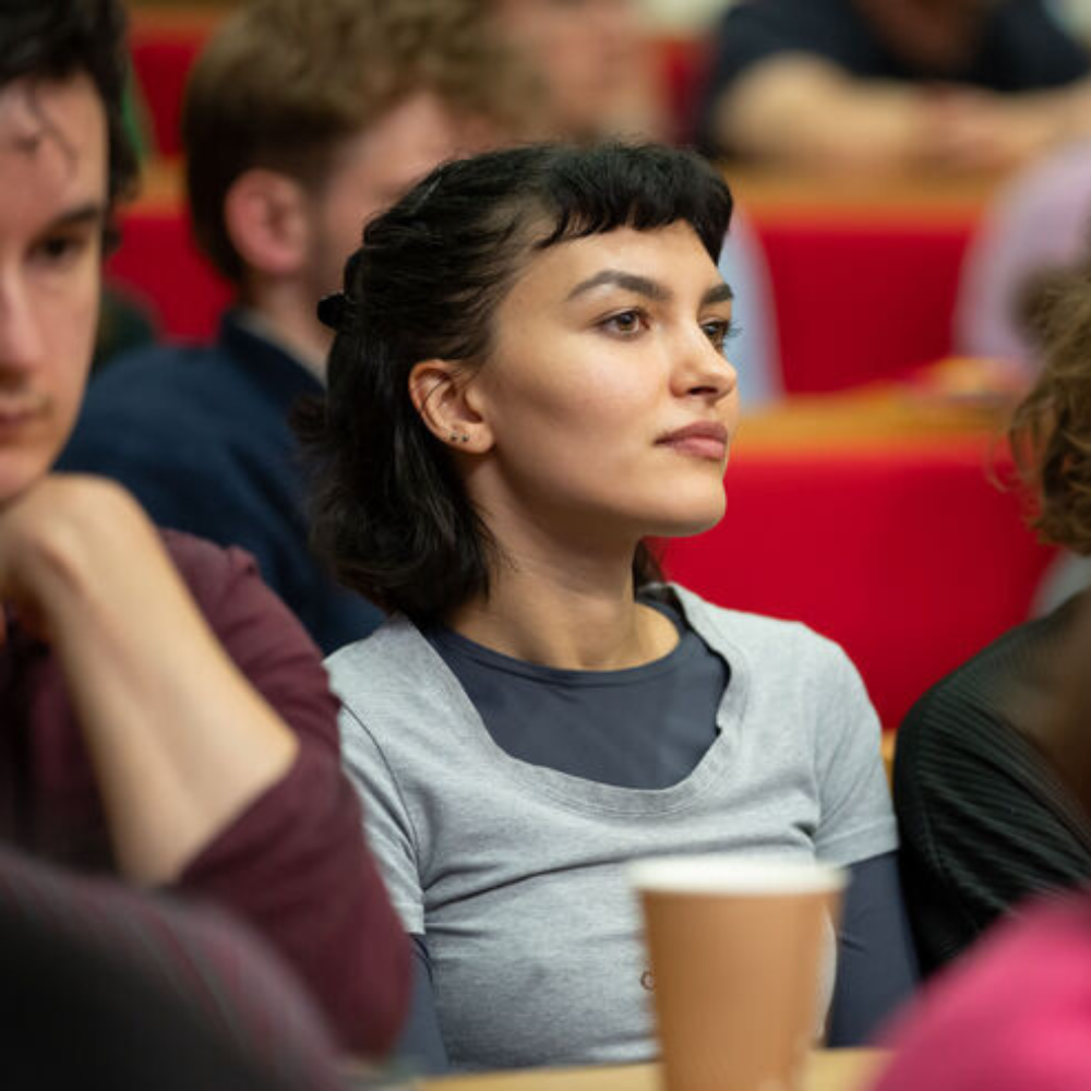 A student in a lecture hall