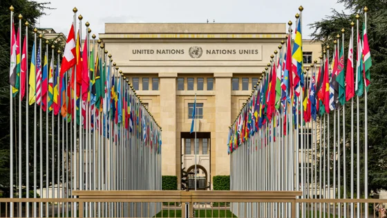 United Nations Geneva flags
