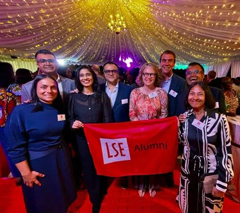 Alumni couples pose for a photo during our Nairobi alumni reception