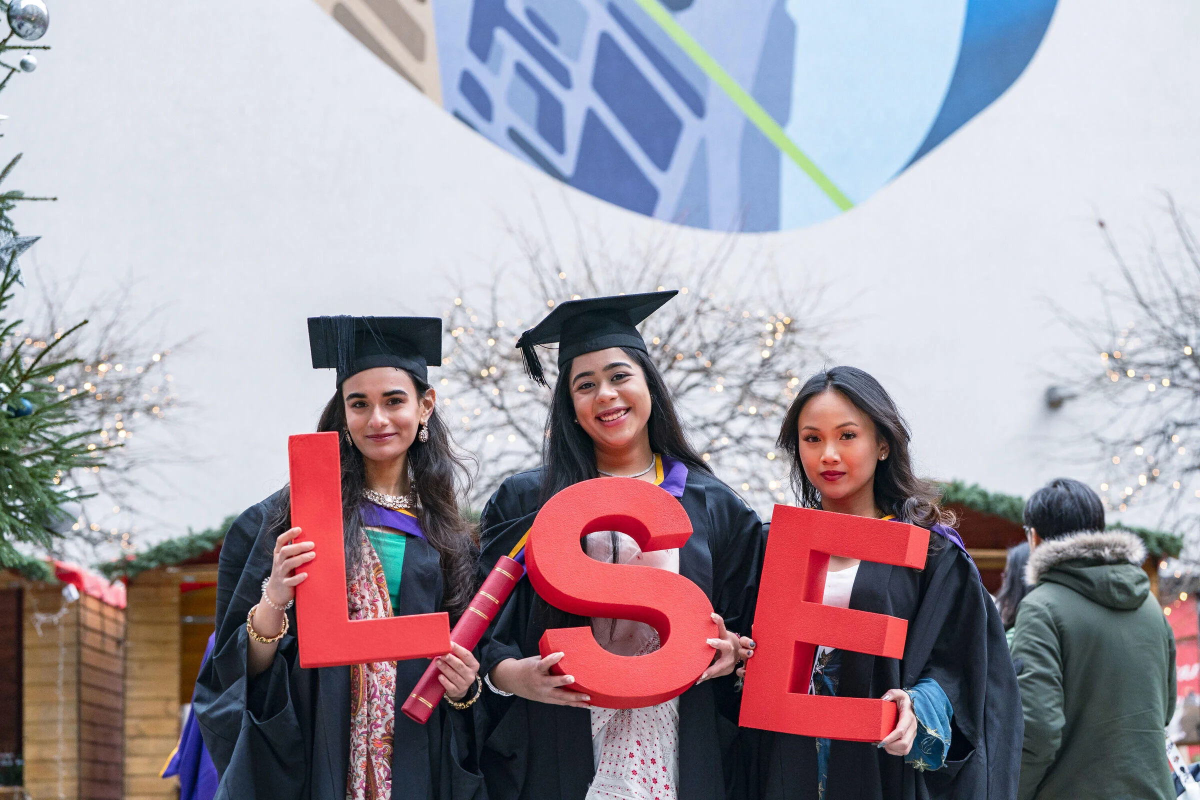 Students celebrating graduation