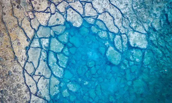 An aerial view of the Mediterranean Sea