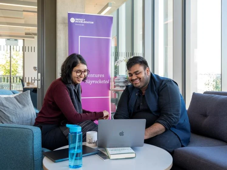 100x impact cohort Richa and Vedant-cofounders-Labhya