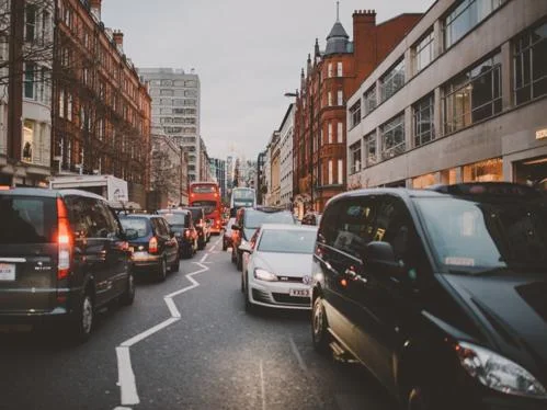 Busy traffic on a London road