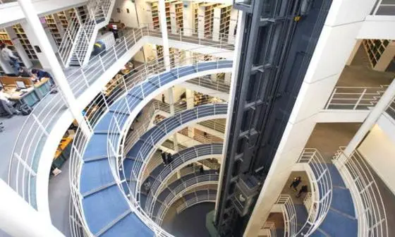 A picture of the LSE library staircase