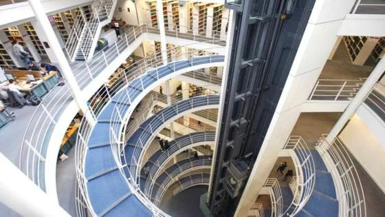 A picture of the LSE library staircase