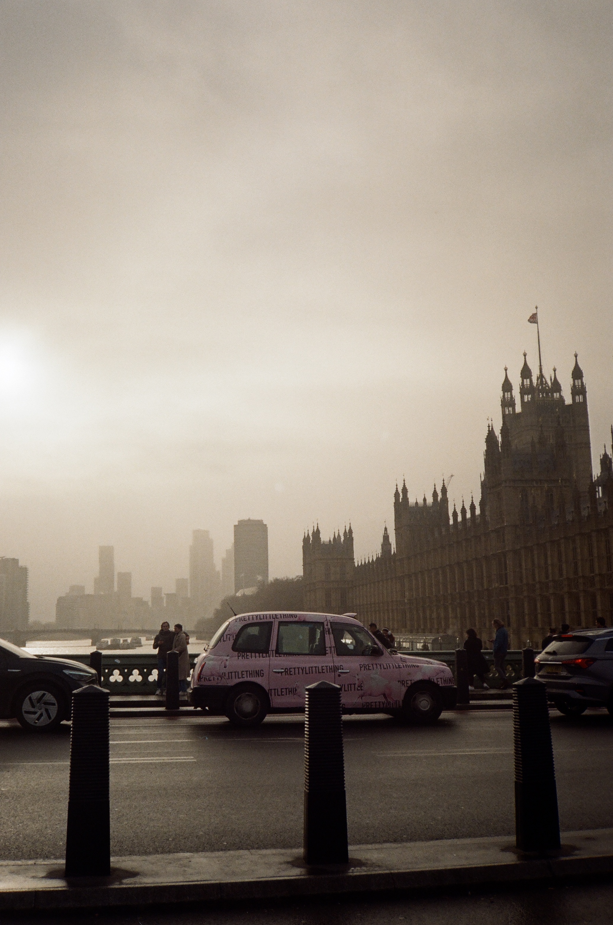 westminster and taxi in front