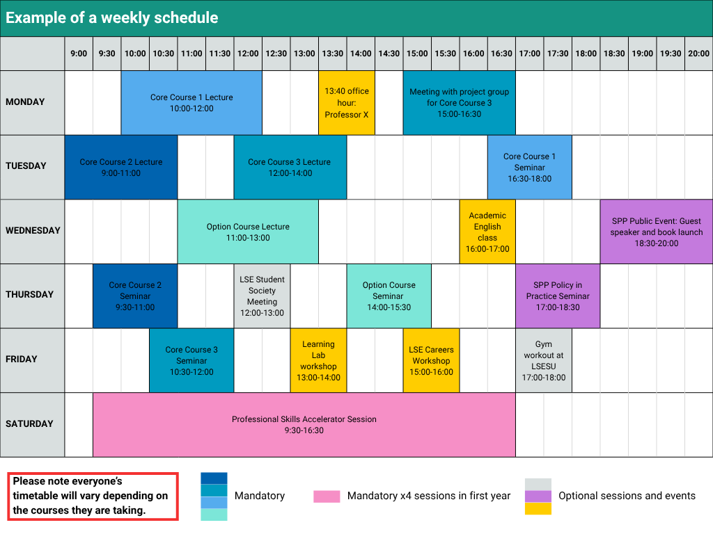 Offer Holder Example Timetable 2026