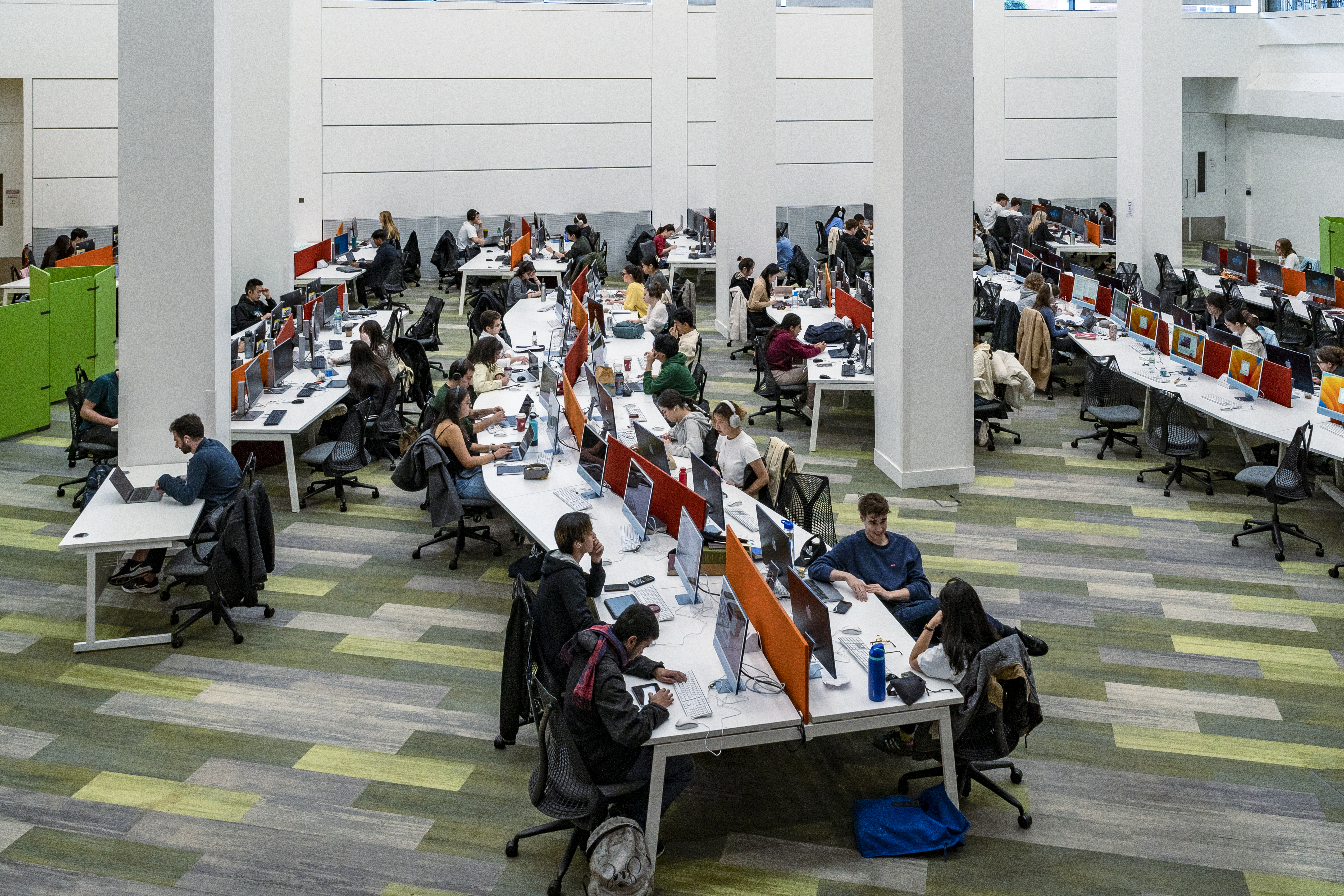 Students working in the LSE Library