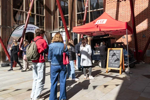 LSE students queuing