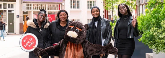 Students posing with our infamous LSE Beaver