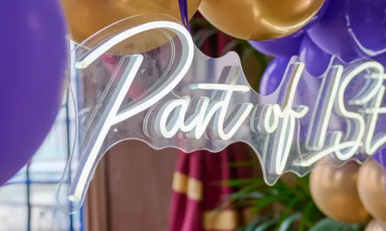 'Part of LSE' sign at graduation