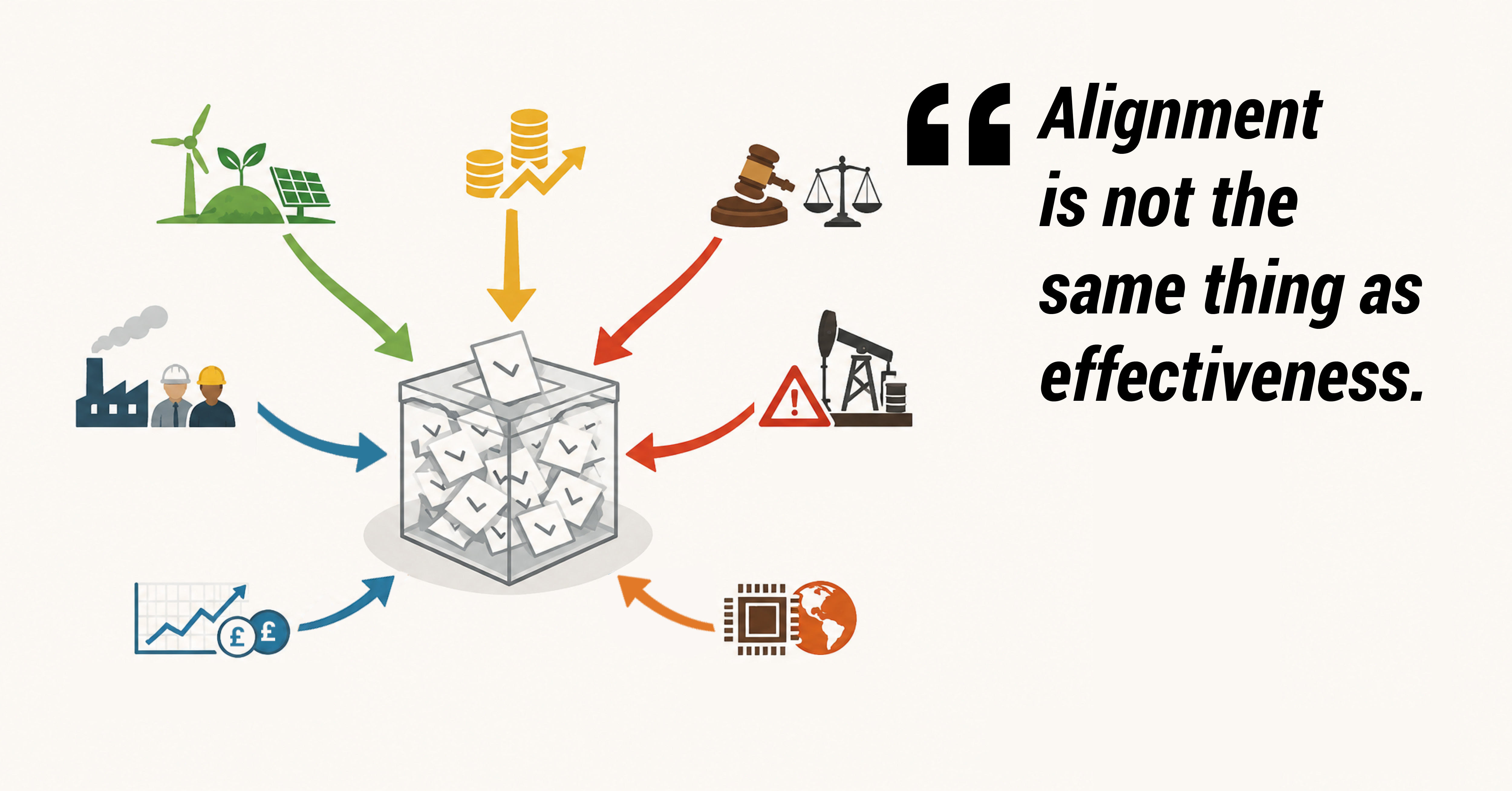 Alignment is not the same thing as effectiveness.