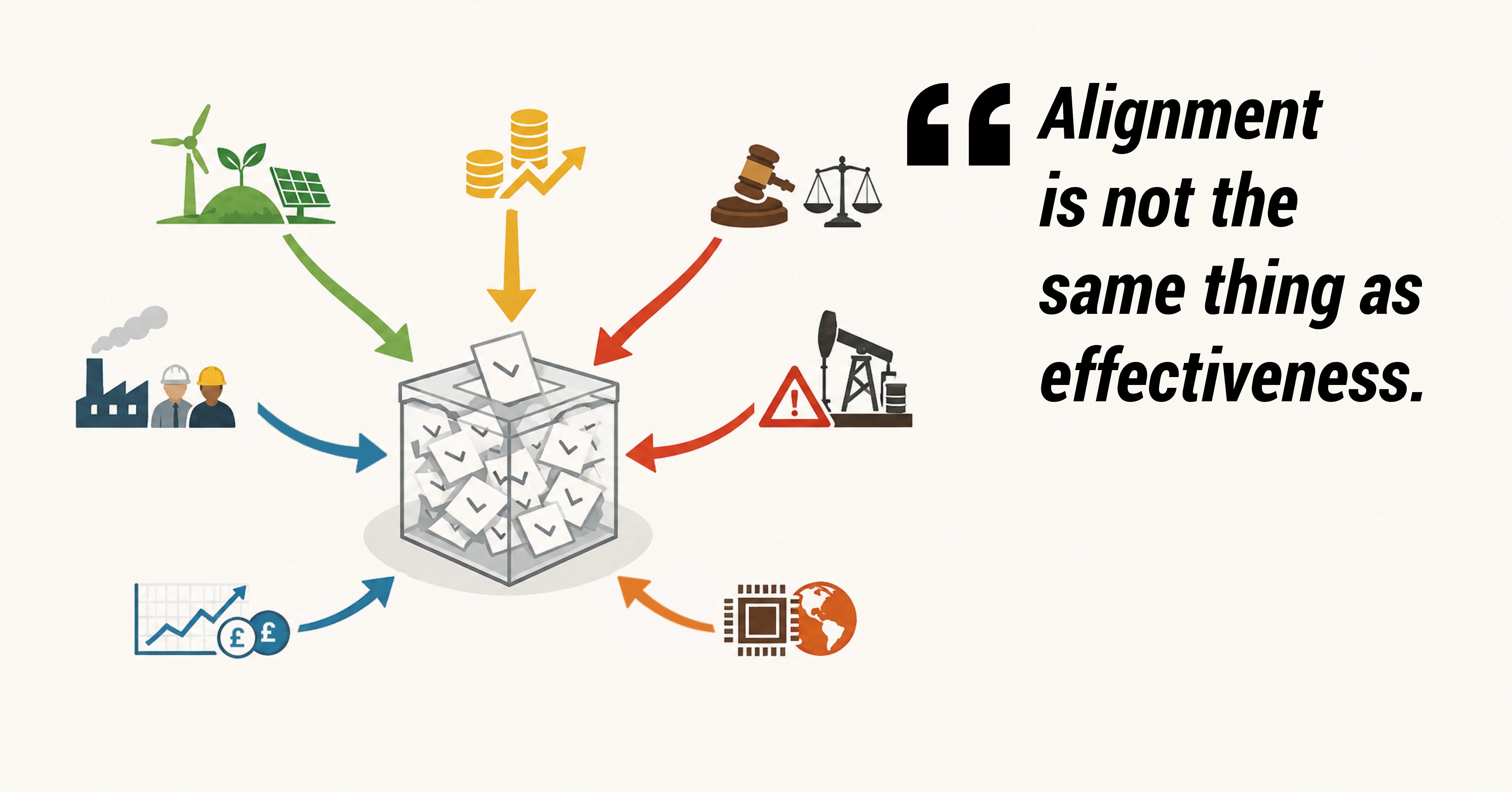Alignment is not the same thing as effectiveness.
