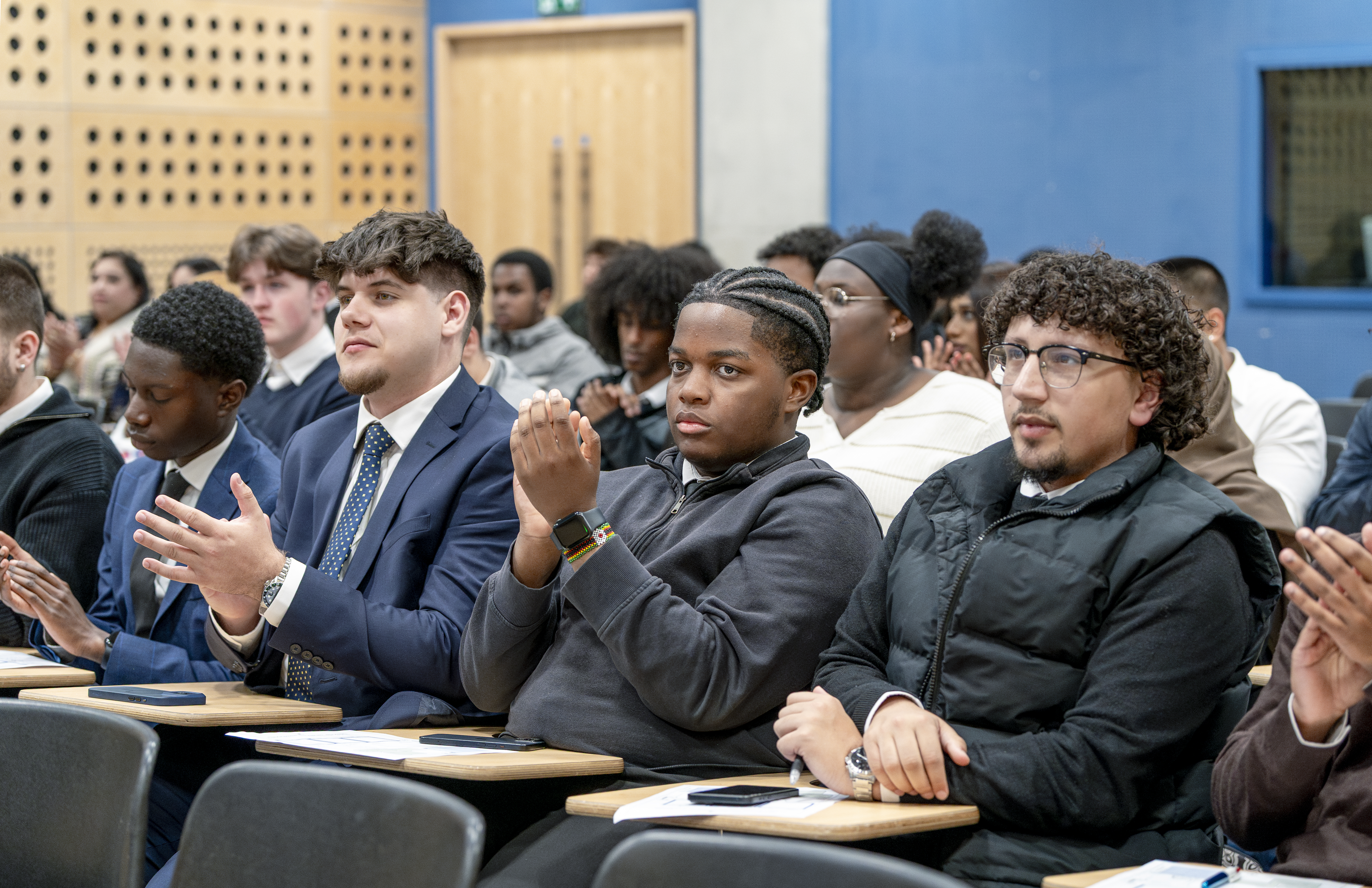LSE Pathways to Banking and Finance participants sitting in a lecture theatre
