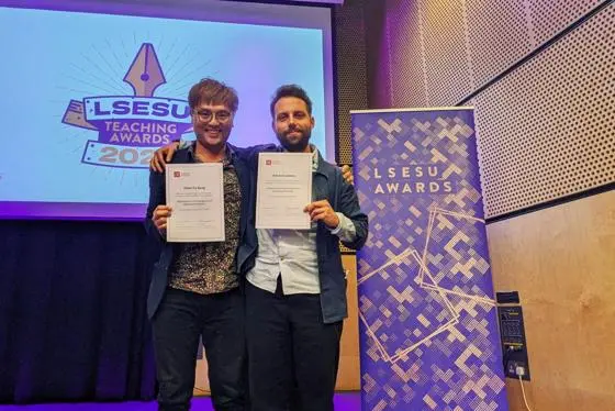 Chen-Ta Sung and Edoardo Zulato at the 2025 LSE Class Teacher Awards ceremony