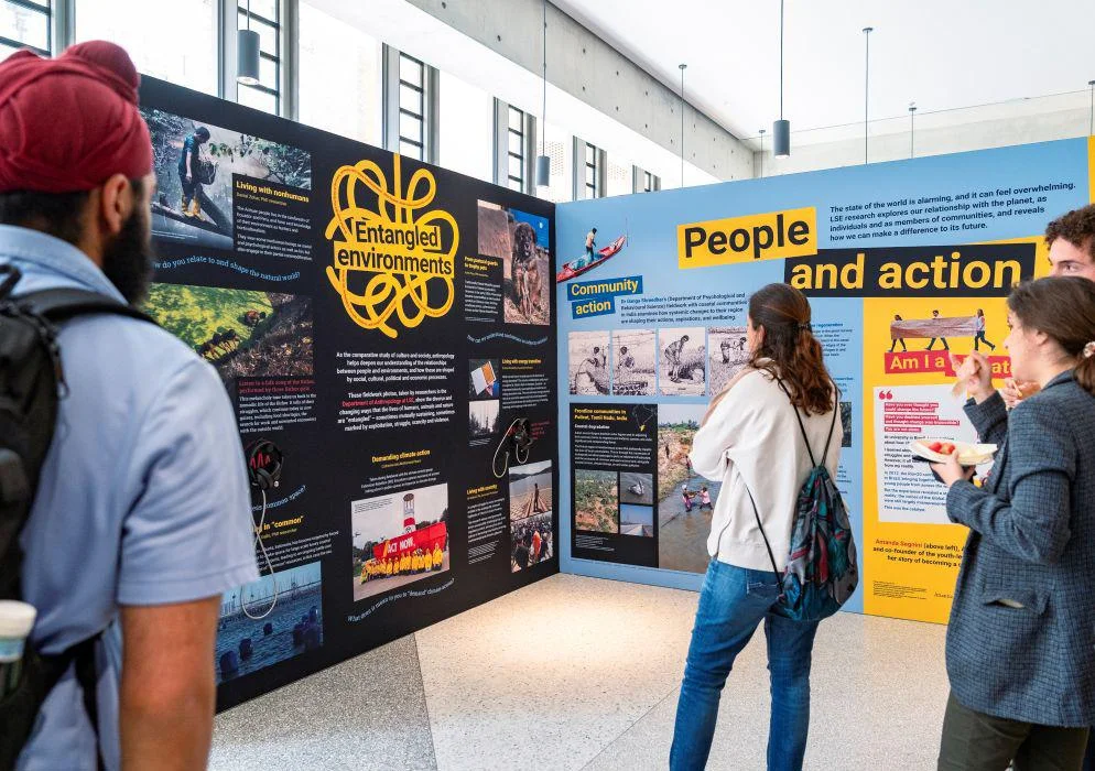 LSE Festival exhibition 'People and action' walls