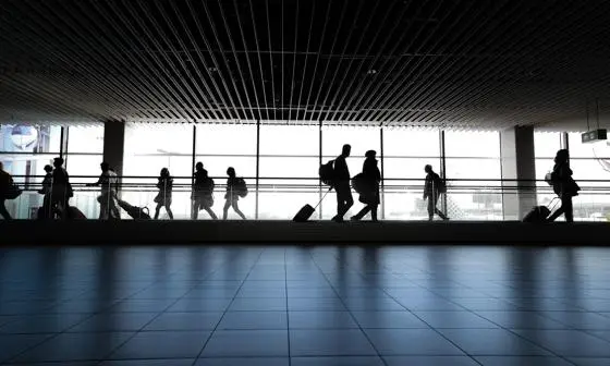 People walking at an airport