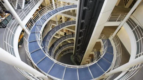View of staircase of LSE Library