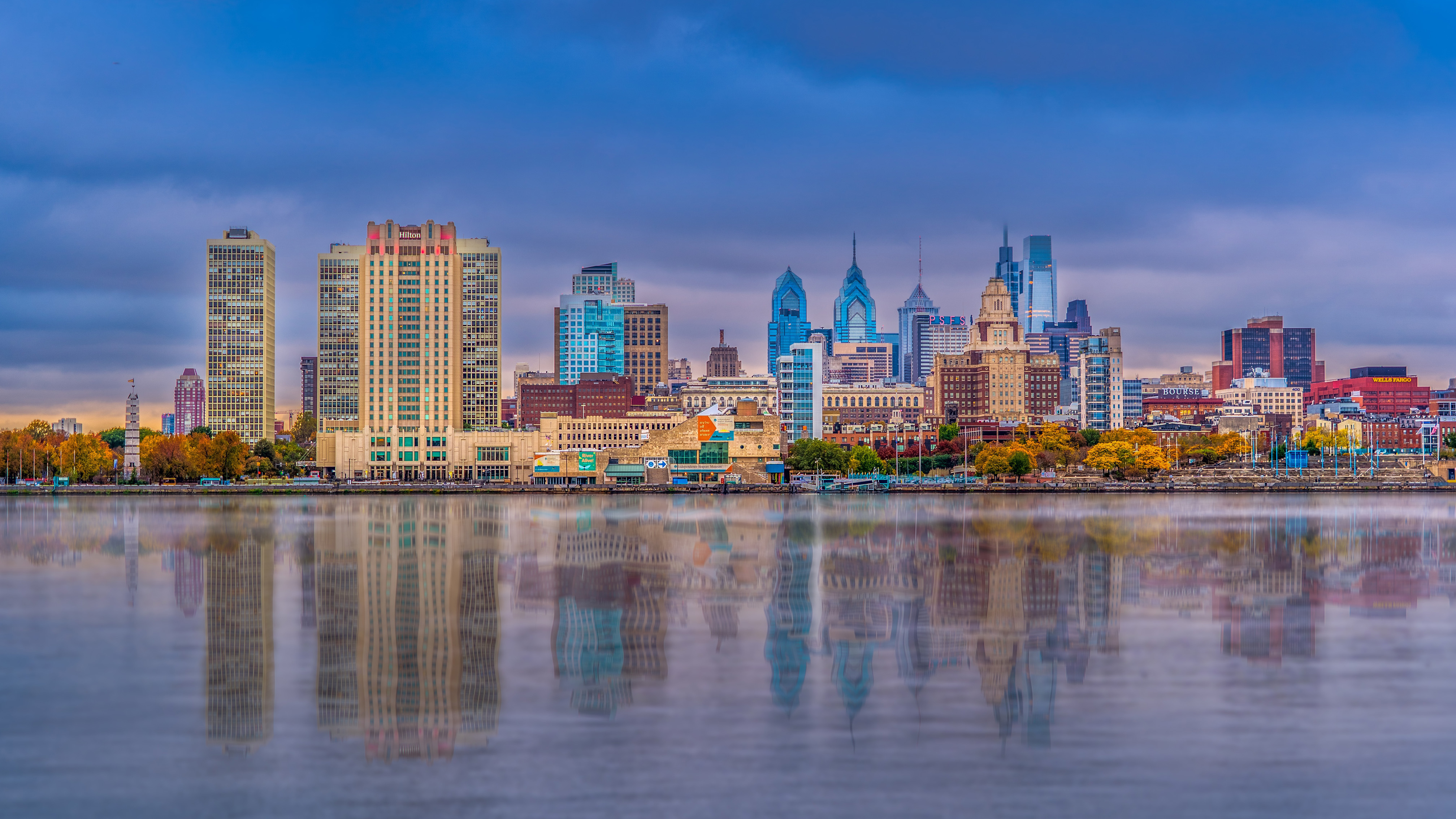 View of the Philadelphia skyline.