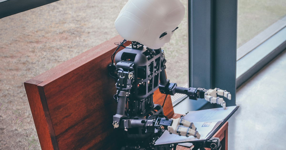 AI working on a laptop