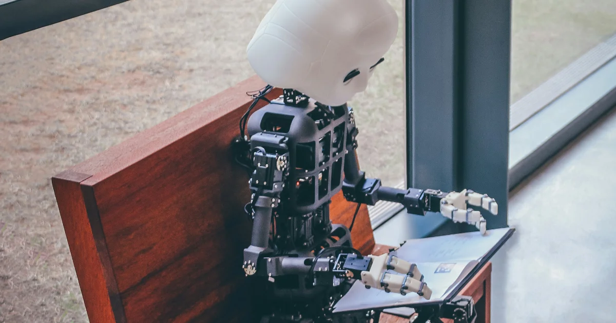 AI working on a laptop