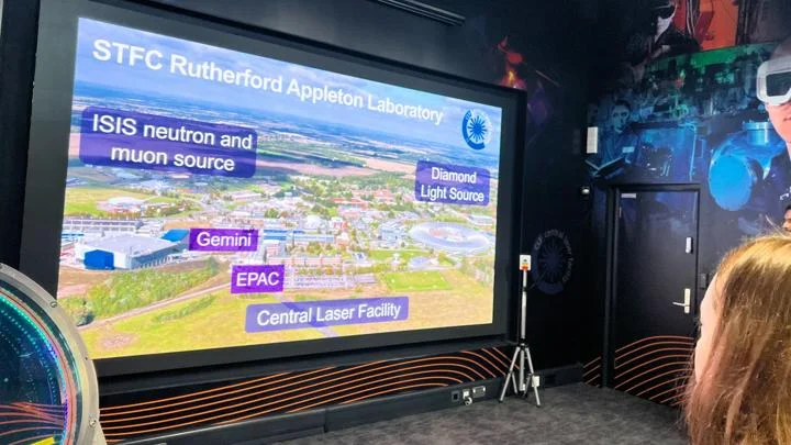 MSc Innovation Policy students watching a presentation about Rutherford Appleton Laboratory