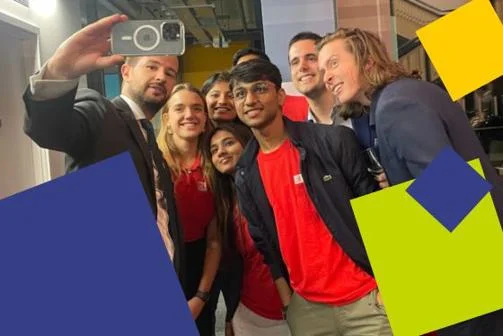 President of Montenegro visiting LSE Department of International Relations with student identity branding