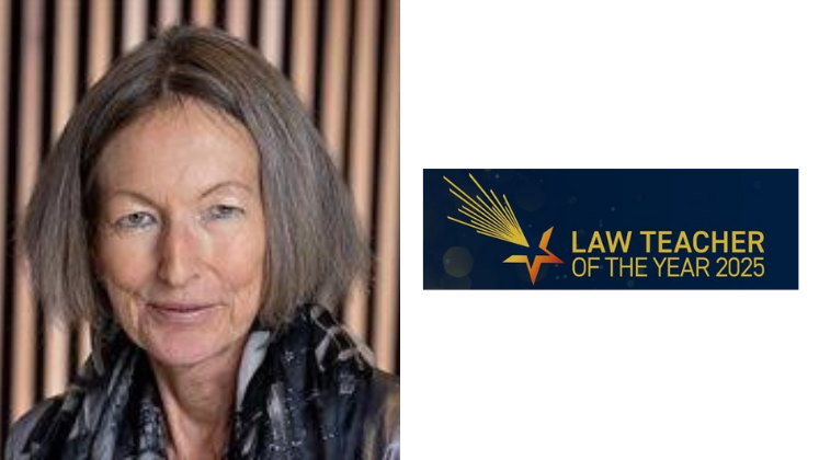 Professor Nicola Lacey and Law Teacher of the Year logo