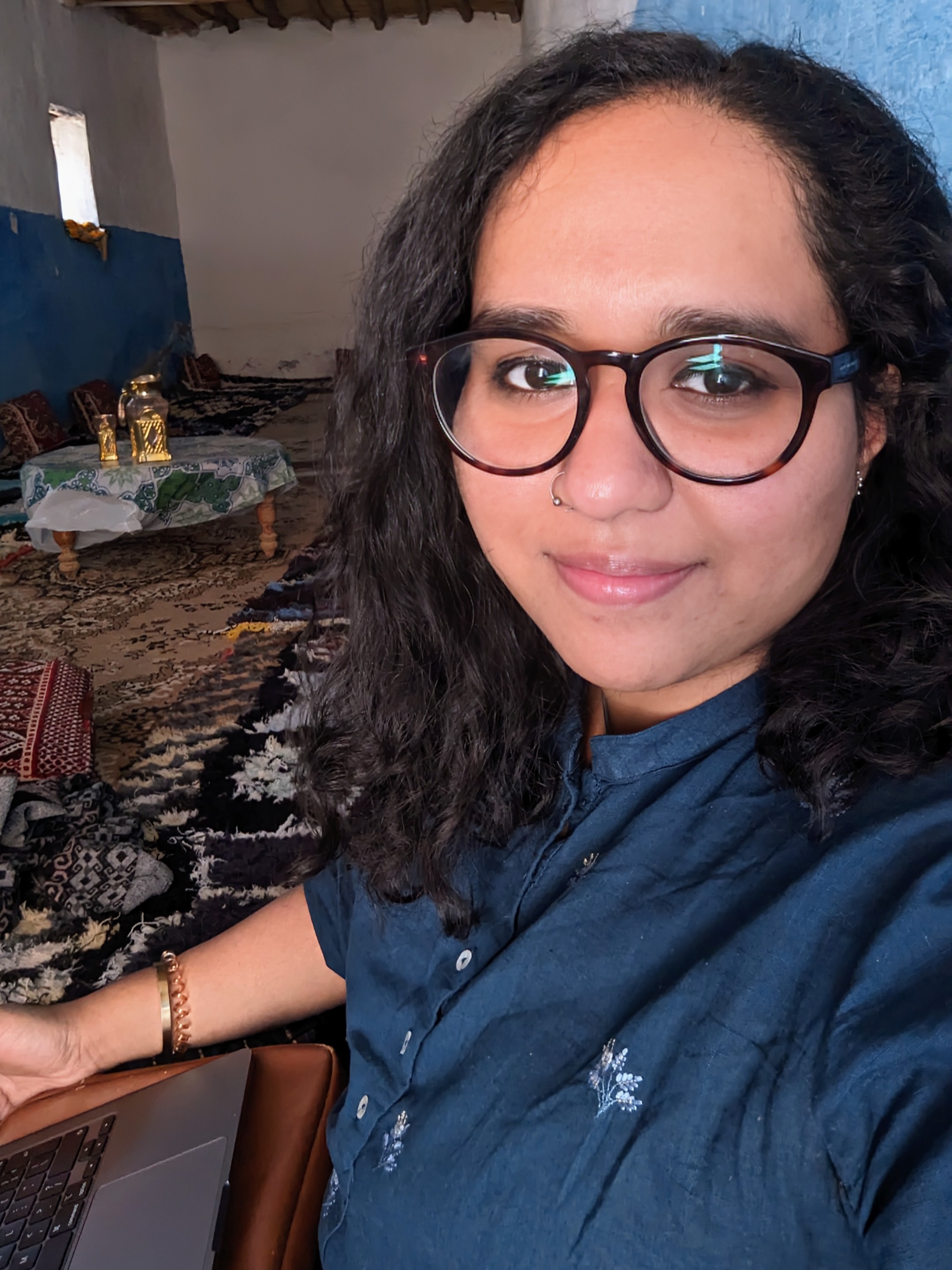a selfie of Dr Kumar Iyer on her fieldwork