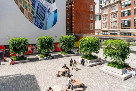 Aerial shot of CBG plaza