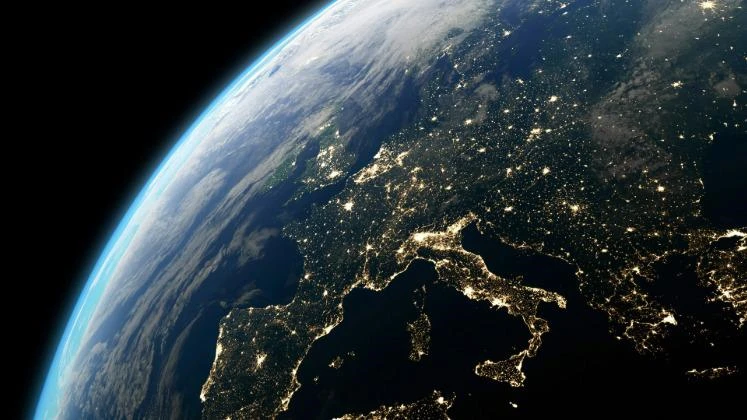 Satellite image of Europe from space