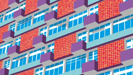 Graphic depiction of high rise buildings