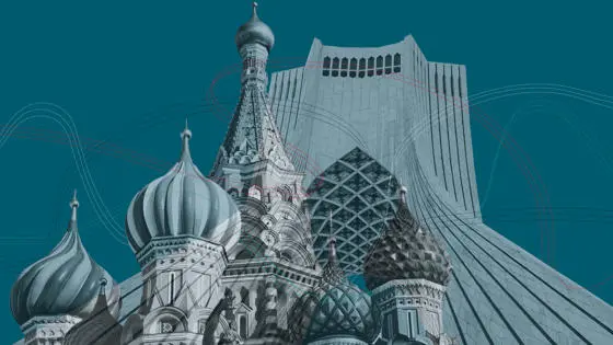 The Kremlin positioned next to the Azadi tower.