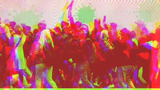 Young people at a protest