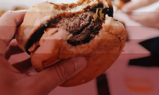 person holding a hamburger
