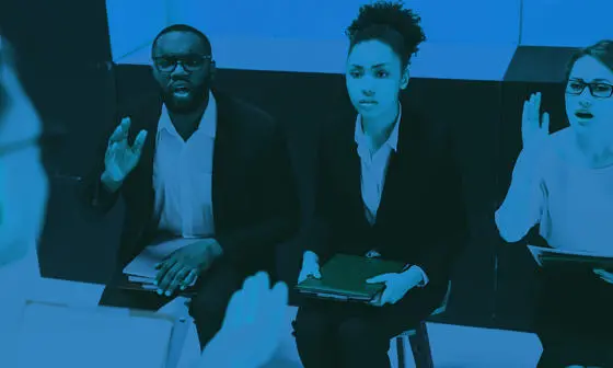 A jury deliberating a verdict