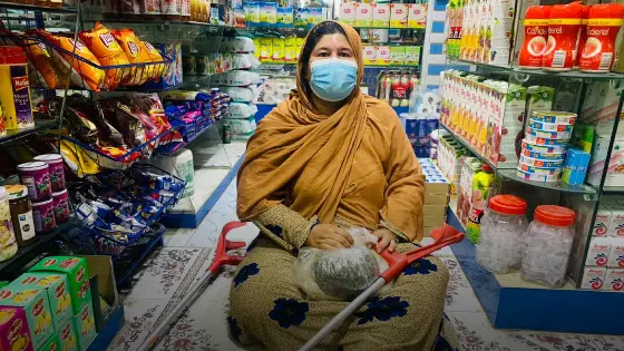 Afghan woman shopping