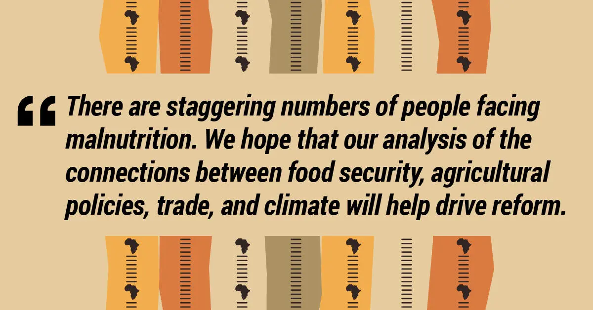 A quote saying There are staggering numbers of people facing malnutrition