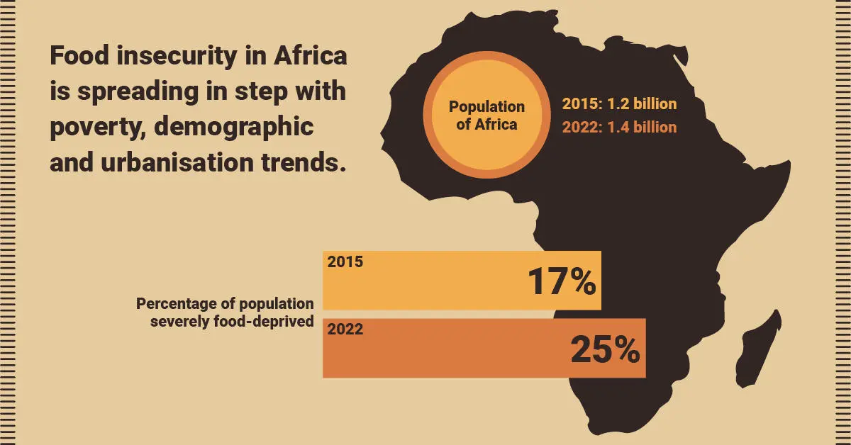 Infographic about food insecurity in Africa