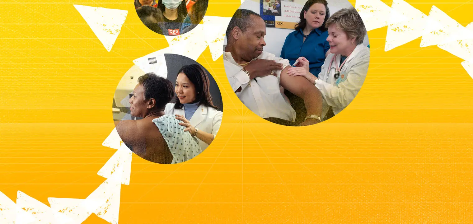 healthcare professionals with patients