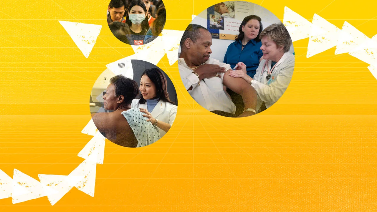 healthcare professionals with patients