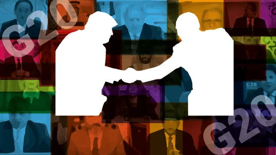 G20 leaders shaking hands