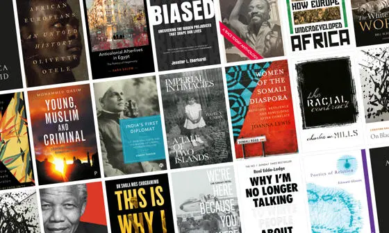 Book covers from the race equity reading list