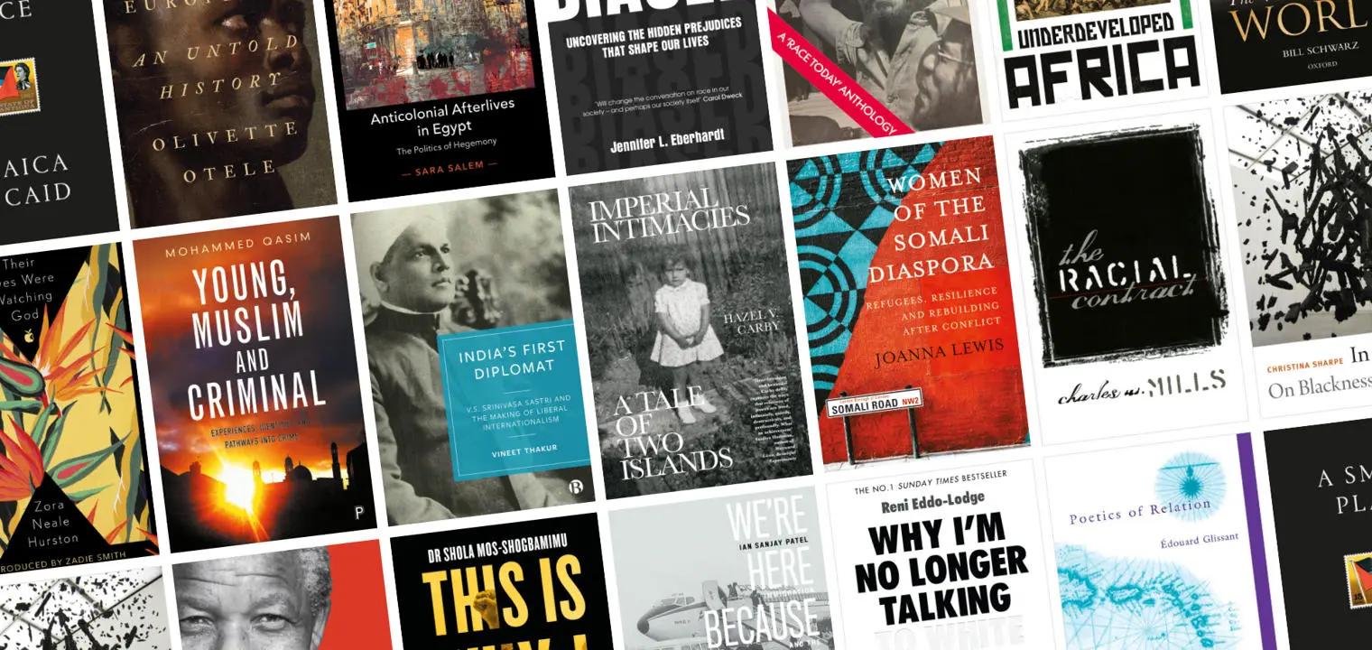 Book covers from the race equity reading list