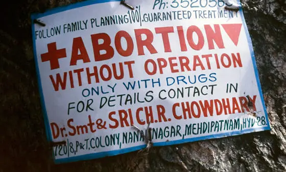 Abortion sign