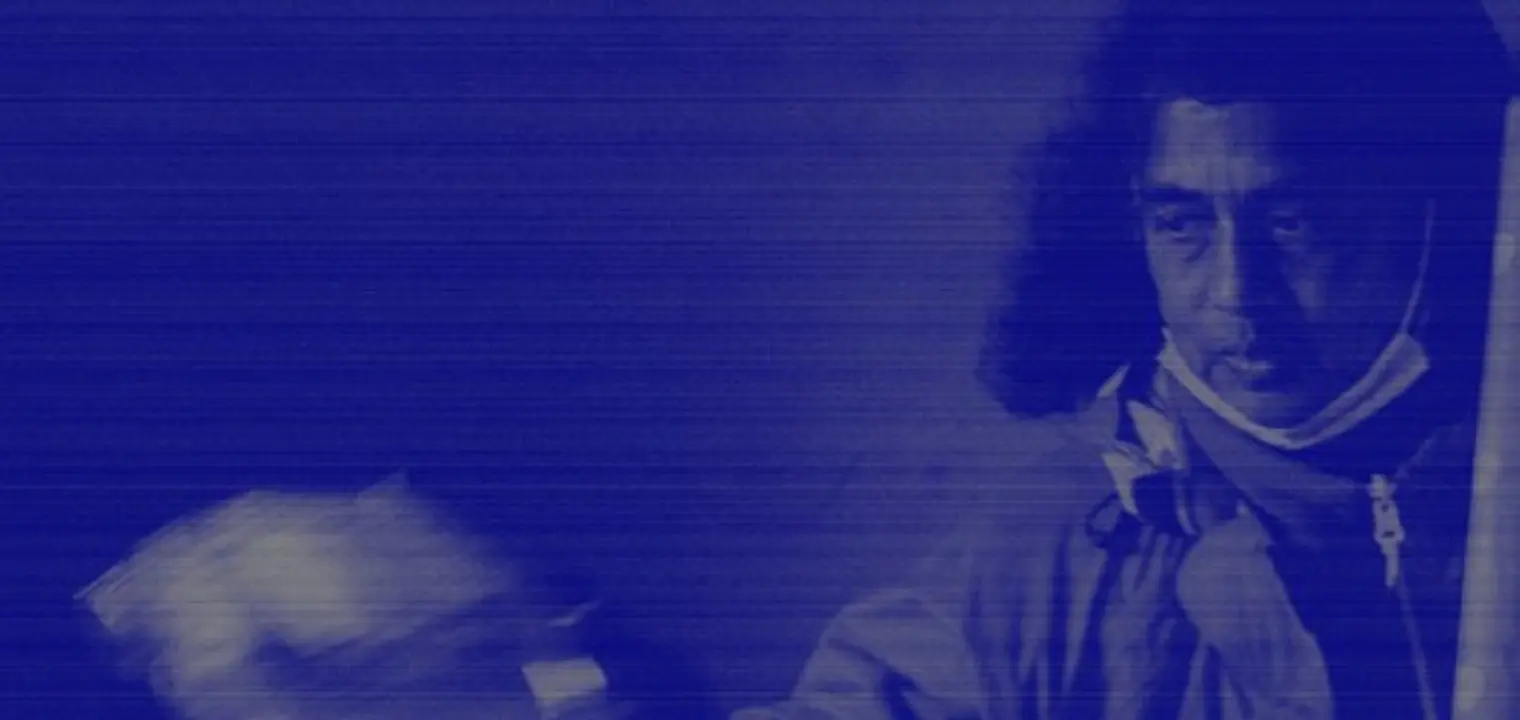 A woman with a face mask