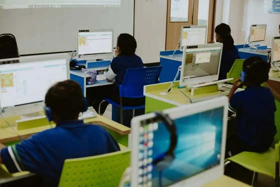 Classroom of students on computers