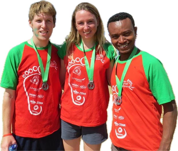 Rory Dillon and colleagues at a marathon.