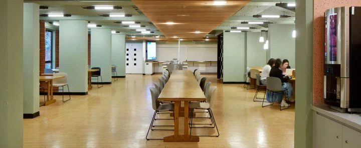 The canteen at Rosebery Hall accommodation building at LSE